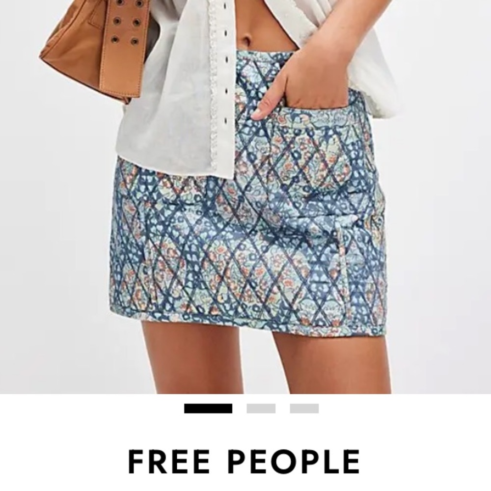 NWOT Free People Darla Quilted Mini Skirt